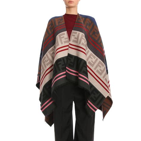 fendi poncho blu e rosso e bianco|fendi scarves for women.